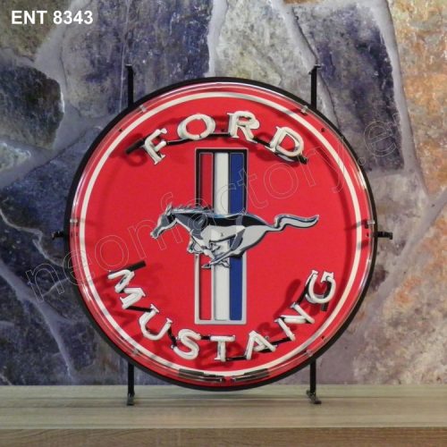 ENT 8343 Ford Mustang neón fábrica automóvil marca de automóviles diseña cincuenta Neonfactory Fifties
