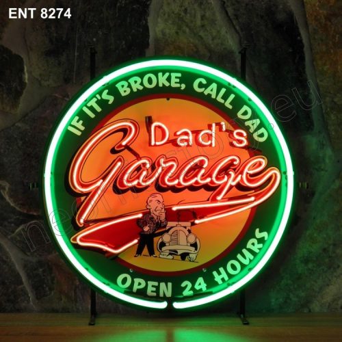 ENT 8274 Dads garage néon sign automotive neonfactory neon designs fifties L'enseigne neon marque de moto
