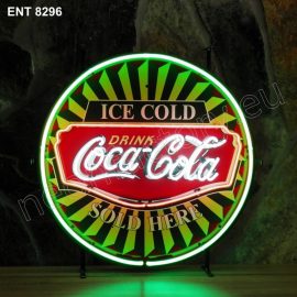 ENT 8296 Coca-Cola icecold fifties neon fabbrica automobilistica al neon progetta anni Cinquanta motorino Neonfactory fifties