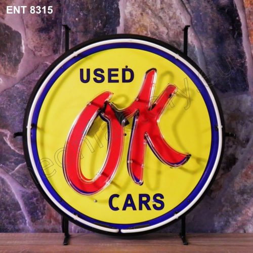 ENT 8315 OK used cars neon sign automotive auto car neonfactory neon designs logo fifties