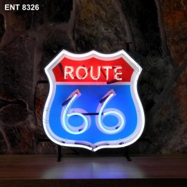ENT 8326 Route 66 neon fabbrica al neon progetta anni Cinquanta marchio automobilistico Neonfactory fifties
