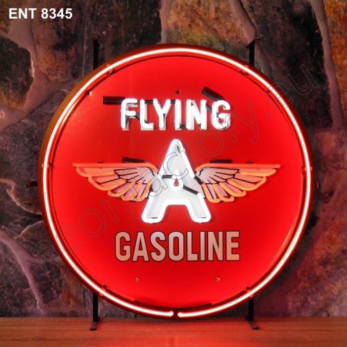 ENT 8345 Flying A gasoline neon fabbrica automobilistica al neon progetta anni Cinquanta motorino Neonfactory fifties compagnie petrolifere