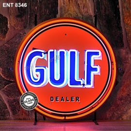 ENT 8346 Gulf dealer neon gasoline oil