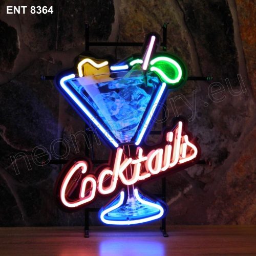ENT 8364 Cocktails glas neón fábrica diseña cincuenta Neonfactory Fifties rock and roll jukebox