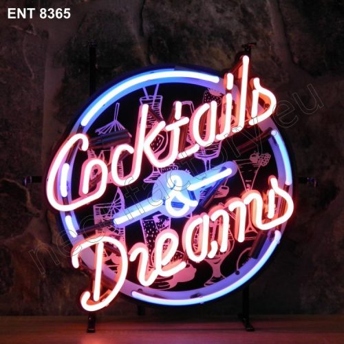 ENT 8365 Cocktails & dreams neón fábrica diseña cincuenta Neonfactory Fifties rock and roll jukebox