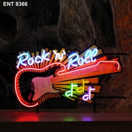 ENT 8366 Rock n Roll guitar néon sign neonfactory neon designs fifties L'enseigne rock n roll jukebox