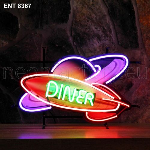 ENT 8367 Rocket Diner neon sign neonfactory rock and roll jukebox neon designs fifties Neonschild Neonbeleuchtung