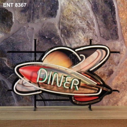 ENT 8367 Rocket Diner neon sign neonfactory rock and roll jukebox neon designs fifties Neonschild Neonbeleuchtung