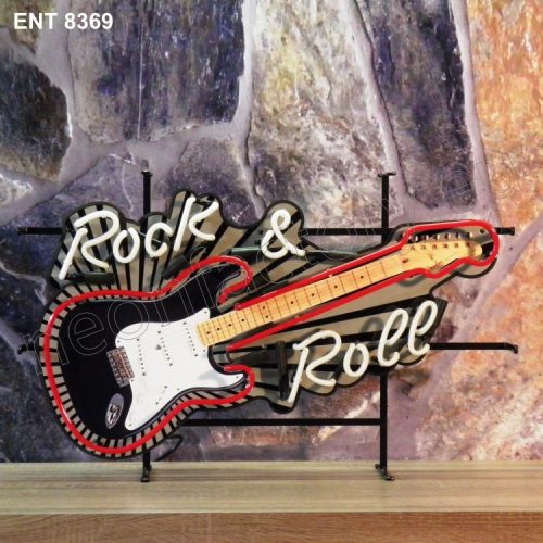 ENT 8369 Rock n Roll guitar néon sign neonfactory neon designs fifties L'enseigne rock n roll jukebox