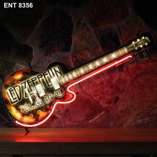 ENT 8356 Led Zeppelin neón guitar fábrica music rock and roll diseña cincuenta Neonfactory Fifties