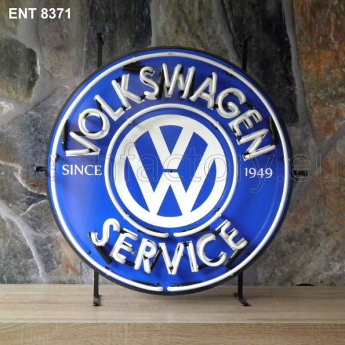 ENT 8371 Volkswagen service neón fábrica automóvil marca de automóviles diseña cincuenta Neonfactory Fifties