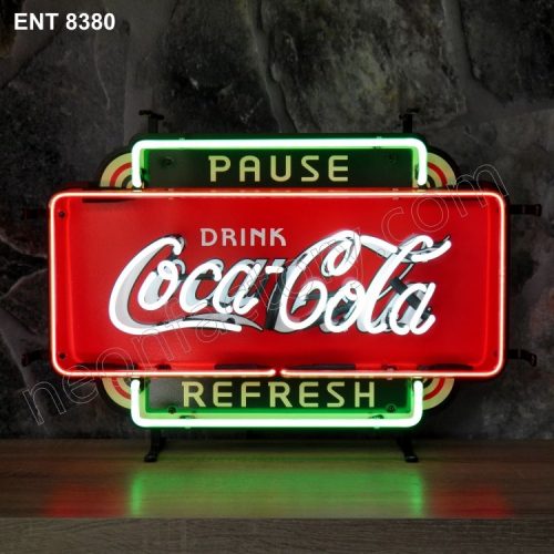 ENT 8380 Coca Cola pause refresh fifties neon sign neonfactory neon designs logo fifties Rock and roll jukebox