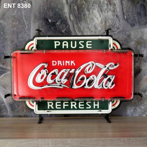 ENT 8380 Coca Cola pause refresh fifties neon sign neonfactory neon designs logo fifties Rock and roll jukebox