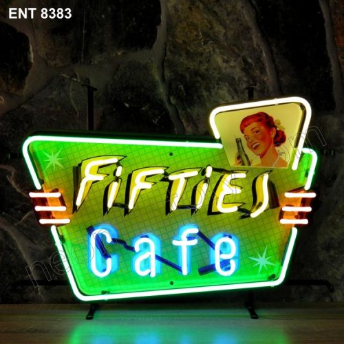 ENT 8383 Fifties Cafe neon sign neonfactory neon designs logo fifties Rock and roll jukebox