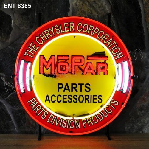 ENT 8385 MOPAR circle neon sign automotive auto car neonfactory neon designs logo fifties