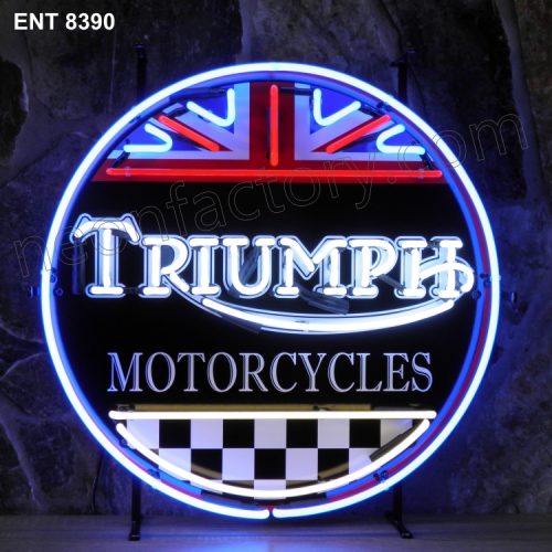 ENT 8390 Triumph neon fabbrica automobilistica al neon progetta anni Cinquanta motorino Neonfactory marchio motociclistico fifties
