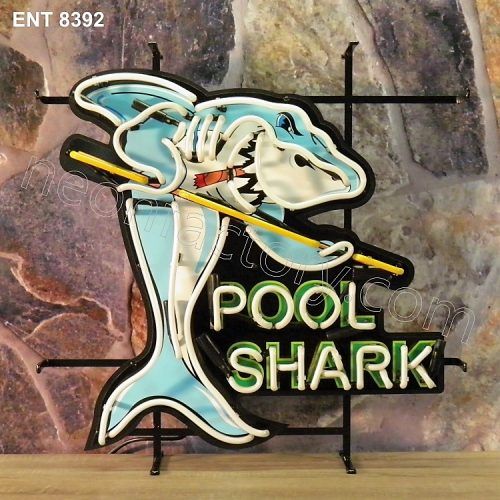 ENT 8392 Pool Shark neon sign neonfactory neon designs fifties biljart pool mancave