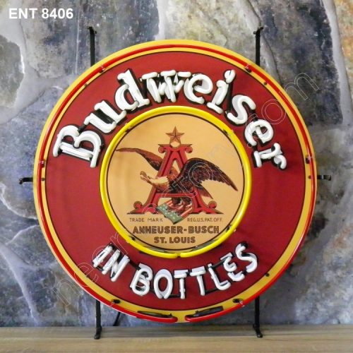 ENT 8406 Budweiser in bottles néon sign rock and roll jukebox neonfactory neon designs fifties L'enseigne
