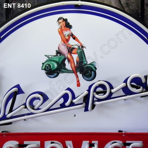 8410 Vespa service shop néon sign automotive neon factory neon designs scooter logo fifties