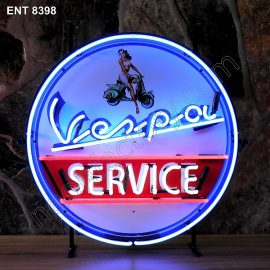 ENT 8398 Vespa service neón fábrica automotriz diseña cincuenta Neonfactory Fifties marca de motocicletas
