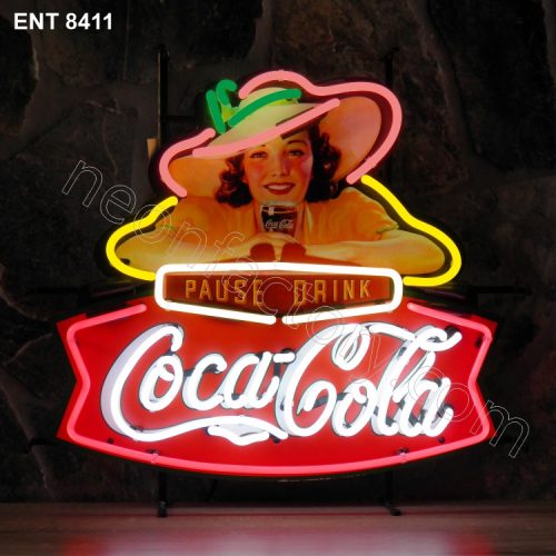 ENT 8411 Coca-Cola pause drink fifties neon fabbrica al neon progetta anni Cinquanta Neonfactory