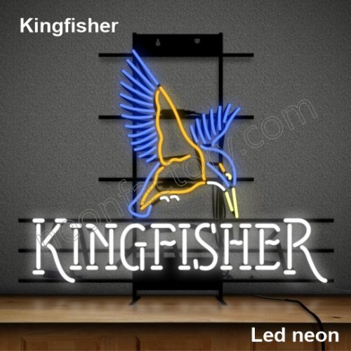 LED Neon Kingfisher Neonled brands brandmark logo name tekst bar restaurant mancave neonfactory