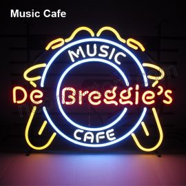 Neon personalizzato Music Cafe, marchi e loghi nome testo della barra del ristorante mancave neon fabbrica Neonfactory