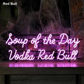 Neon personalizzato Red Bull, marchi e loghi nome testo della barra del ristorante mancave neon fabbrica Neonfactory