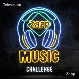 Televisión neón Zapp Music Challenge Producción Cine logotipos nombre de texto bar restaurante neonfactory fábrica de neón