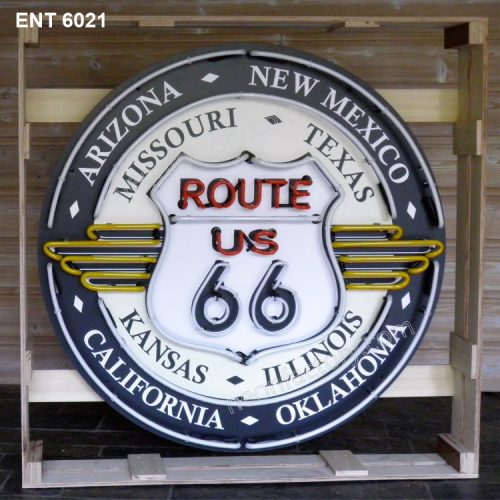 ENT 6021 Route 66 All States neon automotive neonfactory motorcycle neon designs logo fifties petrol companies