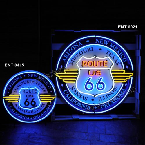ENT 6021 Route 66 All States neon automotive neonfactory motorcycle neon designs logo fifties petrol companies
