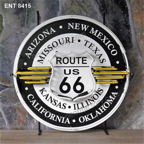 ENT 8415 Route 66 all States neon sign neonfactory neon designs fifties Neonschild Neonbeleuchtung Signs USA