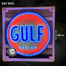 ENT 6038 Gulf dealer XL neon fifties gas companies