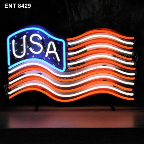 ENT 8429 USA flag neon