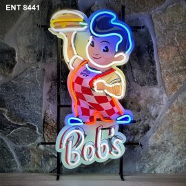 ENT 8441 Bobs Big boy neon sign neonfactory car designs logo fifties Signs USA bar decoration mancave vintage store