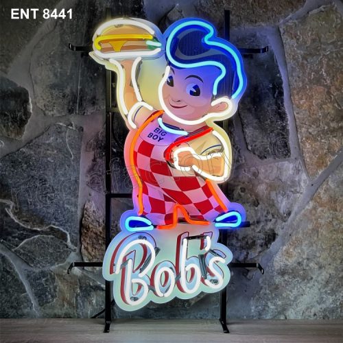 ENT 8441 Bobs Big boy neon sign neonfactory car designs logo fifties Signs USA bar decoration mancave vintage store