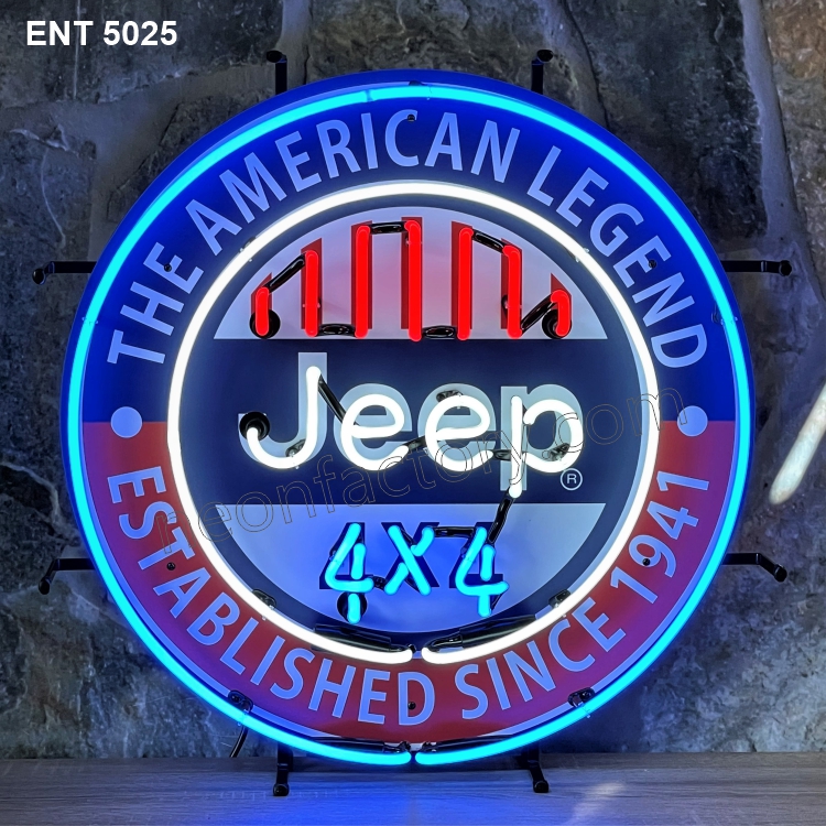 ENT 5025 Jeep American legend neon sign vintage highway American car tractor Jeep neonfactory neon designs logo Signs USA