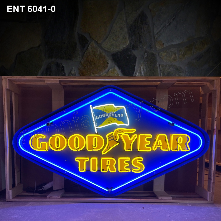 ENT 6041 Goodyear tires XL neon sign vintage automobile car American neonfactory neon designs logo Signs USA