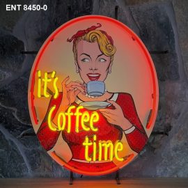 ENT 8450 its coffee time neon sign vintage drink koffie café American neonfactory neon designs logo Signs USA