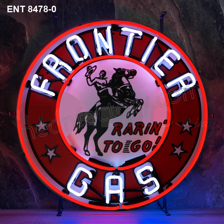 ENT 8478 Frontier gas neon sign vintage highway American gasoline neonfactory neon designs logo Signs USA