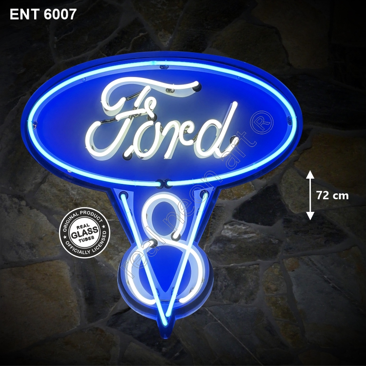 ENT 6007 Ford V8 blue XL neon sign vintage automobile car American tractor neonfactory neon designs logo Signs USA American sale shop