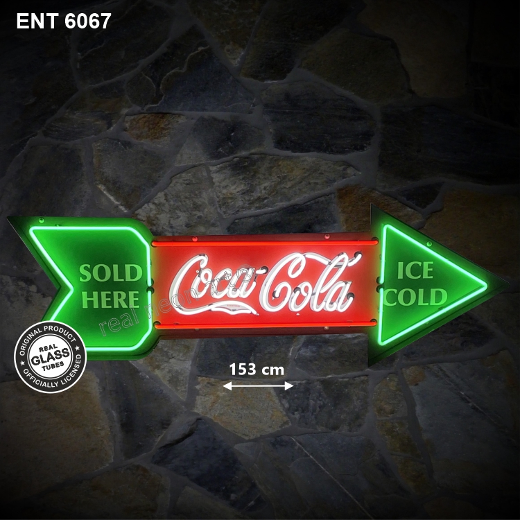 ENT 6067 Coca-Cola arrow XL neon sign vintage automobile car fifties American tractor neonfactory neon designs logo Signs gasoline USA American sale shop