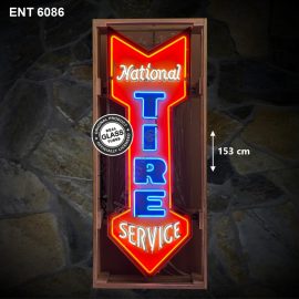ENT 6086 National tire service XL neon sign vintage automobile car fifties American tractor neonfactory neon designs logo Signs gasoline USA American sale shop