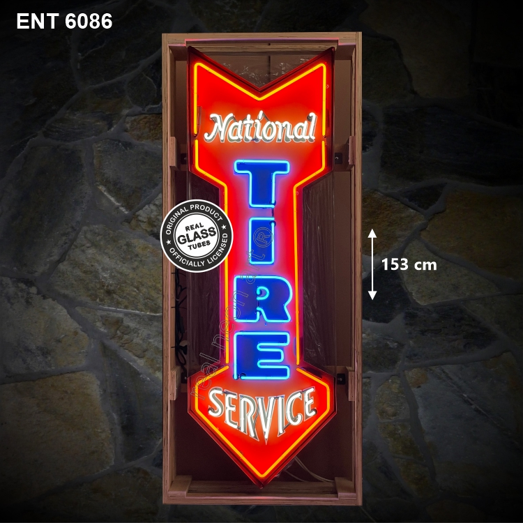 ENT 6086 National tire service XL neon sign vintage automobile car fifties American tractor neonfactory neon designs logo Signs gasoline USA American sale shop