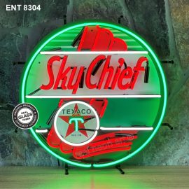 ENT 8304 Texaco Sky Chief neon sign vintage automobile American shop neonfactory neon designs logo Signs USA gasoline fifties